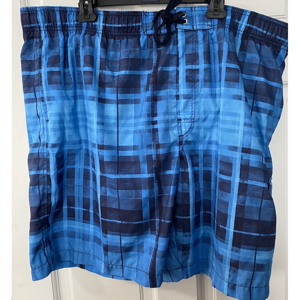 Men's Sonoma XXL Multi Blue Swim Trunks Shorts Bathing Suit Drawstring Pockets